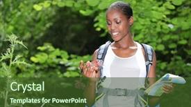  Presentation with compass map - Slide deck featuring greenary - woman stood outdoors holding compass background and a tawny brown colored foreground