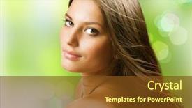  Presentation with beautiful nature - Colorful presentation theme enhanced with greenbeauty - beautiful healthy young woman backdrop and a tawny brown colored foreground