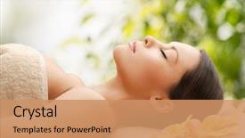  Presentation with spa concept - Slides with greenbeauty - spa and holidays concept background and a coral colored foreground