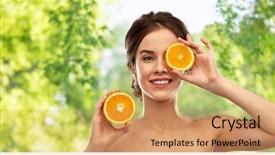  Presentation with green beauty - PPT layouts having greenbio - beauty and people concept background and a coral colored foreground