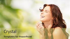  Presentation with green beauty - Slides having greenbio - beauty summer emotion expression background and a  colored foreground