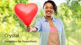  Presentation with american heart - Presentation featuring greenbio - valentine's day and people concept background and a yellow colored foreground