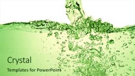  Presentation with soda - Colorful PPT theme enhanced with greengas - green soda drink with bubbles backdrop and a mint green colored foreground