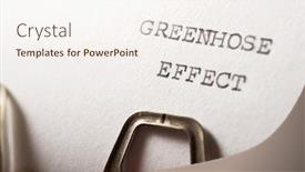  Presentation with greenhouse - Theme enhanced with greenhouse-effect-text-written background and a sky blue colored foreground