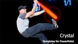  Presentation with global warming - Presentation theme featuring greenhouse gas - angry man pulling the fuel background and a black colored foreground