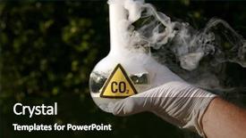  Presentation with carbon dioxide - Slides enhanced with greenhouse gas - scientist holds a 500ml beaker background and a black colored foreground