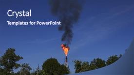  Presentation with leading change - Colorful slide deck enhanced with greenhouse gas pollution oil refinery backdrop and a ocean colored foreground