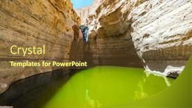  Presentation with water river - Slides enhanced with greenish-smooth-water background and a tawny brown colored foreground