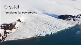  Presentation with aerial - PPT layouts consisting of greenland - aerial view of glaciers flowing background and a light gray colored foreground