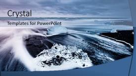  Presentation with sparkle - PPT theme having greenland - large pieces of the iceberg background and a light blue colored foreground