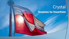  Presentation with shot - Presentation design with greenland flag - greenlandic flag background and a teal colored foreground