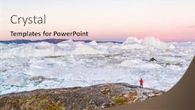  Presentation with ice frozen - Beautiful slide deck featuring greenland-nature-scenery-landscape backdrop and a cream colored foreground