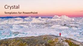  Presentation with aerial - Beautiful slide deck featuring greenland travel man tourist looking backdrop and a lemonade colored foreground