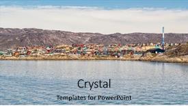  Presentation with destination - Presentation design enhanced with greenland view of ilulissat city background and a light gray colored foreground