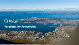  Presentation with mountain view - Audience pleasing PPT theme consisting of greenlands capital nuuk - largest city backdrop and a ocean colored foreground