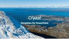  Presentation with mountain view - Slide set featuring greenlands capital nuuk - largest city background and a ocean colored foreground
