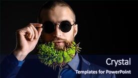  Presentation with green beauty - Audience pleasing theme consisting of greenpeace - handsome man in sunglasses backdrop and a navy blue colored foreground
