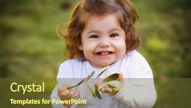  Presentation with baby girl - PPT theme consisting of greenpeace - portrait of baby girl background and a  colored foreground