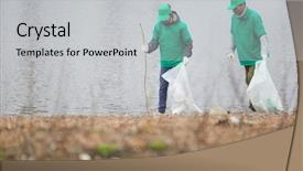  Presentation with green star - Slide deck consisting of greenpeace - two staff in green uniform background and a light gray colored foreground