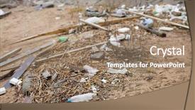  Presentation with abandoned - Slides featuring greenpeace - various litter and trash throughout background and a  colored foreground
