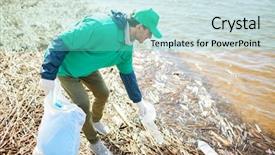  Presentation with organization - Audience pleasing theme consisting of greenpeace - young member of ecological organization backdrop and a seafoam green colored foreground