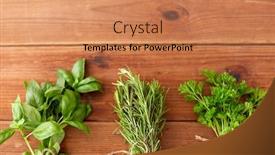 Presentation with herbs - Beautiful slides featuring greens-spices-or-medicinal-herbs backdrop and a coral colored foreground