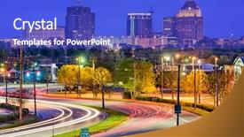  Presentation with orlando florida usa downtown city - Beautiful slide set featuring greensboro north carolina usa downtown backdrop and a cobalt blue colored foreground