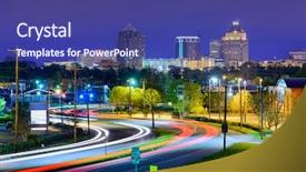  Presentation with orlando florida usa downtown city - Audience pleasing PPT theme consisting of greensboro north carolina usa downtown backdrop and a ocean colored foreground