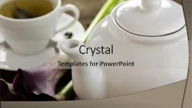  Presentation with purple green - PPT theme with greentea - tea set with green tea background and a  colored foreground