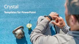  Presentation with weight lifting - Slide deck enhanced with greentech - gym fitness strength training man background and a teal colored foreground