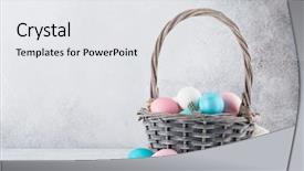  Presentation with easter basket - Colorful PPT theme enhanced with greet - easter greeting card with colorful backdrop and a white colored foreground