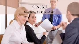  Presentation with audience - Theme featuring greet audience - confident manager pronounces a speech background and a lemonade colored foreground