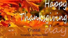  Presentation with happy thanksgiving - Beautiful slides featuring greeting autumn background of colorfull backdrop and a crimson colored foreground