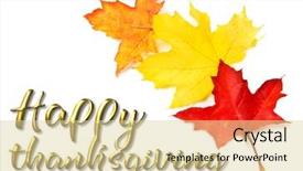  Presentation with happy thanksgiving - Beautiful theme featuring greeting autumn background of colorfull backdrop and a blonde colored foreground
