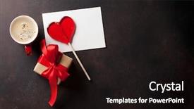  Presentation with candy heart - Slide set consisting of greeting card candy heart coffee background and a  colored foreground