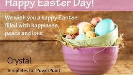  Presentation with greeting card - Audience pleasing presentation consisting of greeting card design colorful easter backdrop and a coral colored foreground