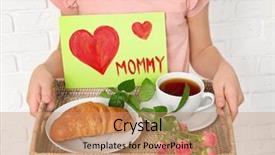  Presentation with floral mothers day - Audience pleasing slides consisting of greeting card for her mommy backdrop and a coral colored foreground