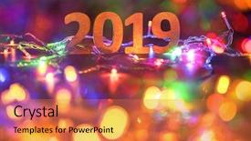  Presentation with new year 2019 - Audience pleasing presentation theme consisting of greeting card for your project backdrop and a red colored foreground