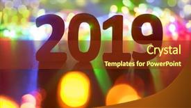  Presentation with new year 2019 - Slides consisting of greeting card for your project background and a tawny brown colored foreground