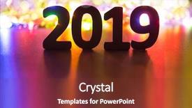  Presentation with new year 2019 - Beautiful presentation theme featuring greeting card for your project backdrop and a tawny brown colored foreground