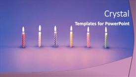  Presentation with dessert - Slide deck having greeting-card-from-burning-candles background and a violet colored foreground