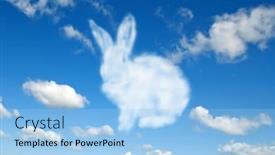  Presentation with bunny - Presentation theme featuring greeting-card-from-fluffy-easter background and a light blue colored foreground