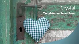  Presentation with geo textile - Slide set with greeting card in country background and a gray colored foreground