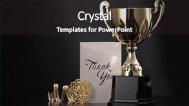  Presentation with trophy award - PPT layouts with greeting card on top background and a dark gray colored foreground