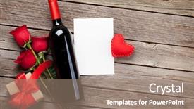  Presentation with valentines day - Audience pleasing slide deck consisting of greeting card red wine rose backdrop and a coral colored foreground