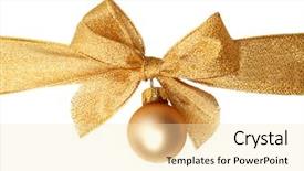  Presentation with ornament - Beautiful PPT theme featuring greeting card with decorative ribbon backdrop and a  colored foreground