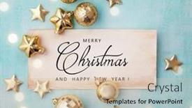  Presentation with gold frame - Slide deck enhanced with greeting-card-with-gold-christmas background and a soft green colored foreground