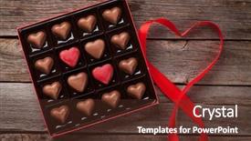  Presentation with valentines day - Beautiful slide set featuring greeting card with heart chocolate backdrop and a tawny brown colored foreground