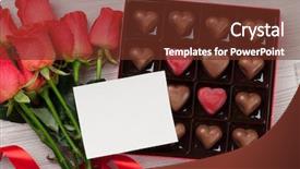  Presentation with greeting card - Presentation design having greeting card with red rose background and a tawny brown colored foreground