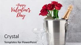  Presentation with greeting card - Theme consisting of greeting card with red rose background and a  colored foreground